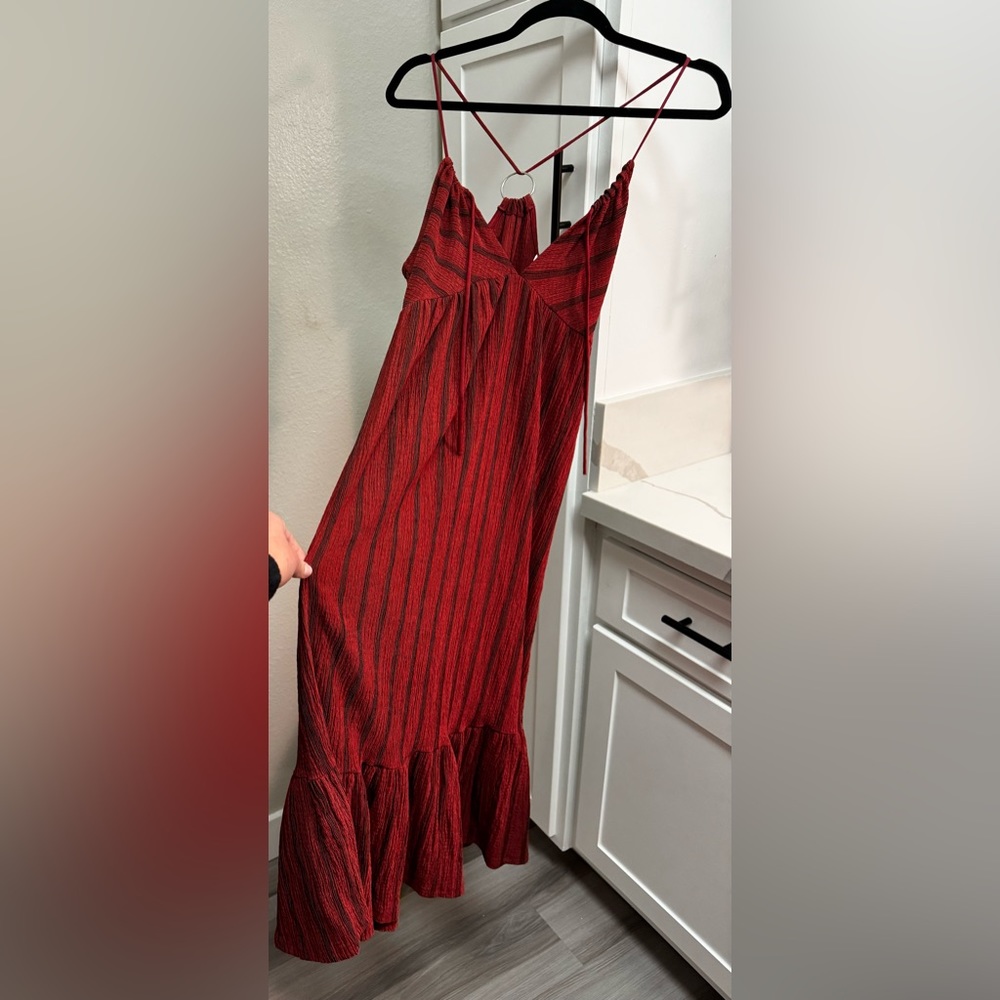 Topshop Striped Midi Sun Dress